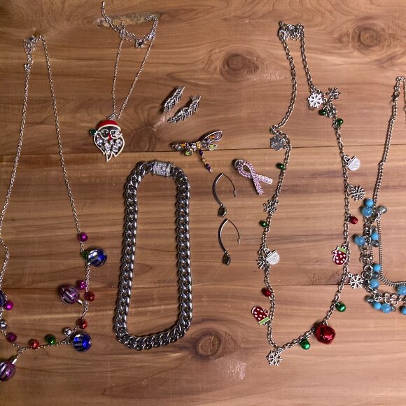 Whimsy & Winter – 9-Piece Costume Jewelry Bundle  Statement, Symbolic, Restored - Picture 1 of 7